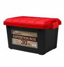 Ящик многофункциональный особопрочный СЛЕДОПЫТ Expedition Box, 30 л, 500х360х320 мм, черный/красный PF-EB-05