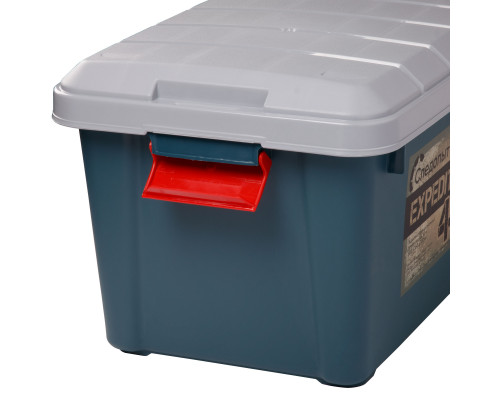 Ящик многофункциональный особопрочный СЛЕДОПЫТ Expedition Box, 40 л, 600х360х320 мм, зеленый/серый PF-EB-09