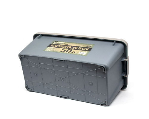Ящик многофункциональный особопрочный СЛЕДОПЫТ Expedition Box, 50 л, 700х360х320 мм, графит/бежевый PF-EB-10