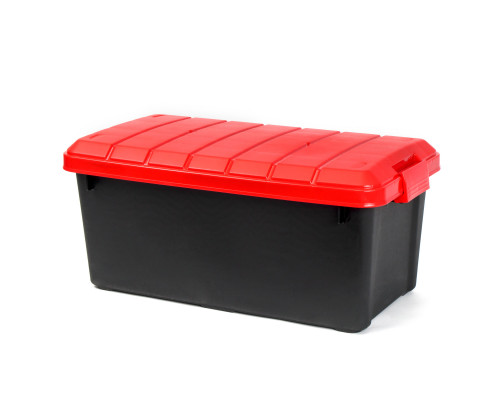 Ящик многофункциональный особопрочный СЛЕДОПЫТ Expedition Box, 50 л, 700х360х320 мм, черный/красный PF-EB-11