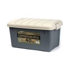 Ящик многофункциональный особопрочный СЛЕДОПЫТ Expedition Box, 40 л, 600х360х320 мм, графит/бежевый PF-EB-07