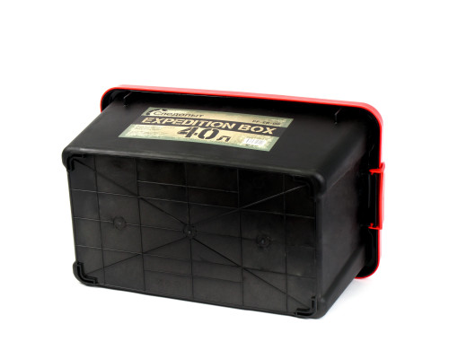 Ящик многофункциональный особопрочный СЛЕДОПЫТ Expedition Box, 40 л, 600х360х320 мм, черный/красный PF-EB-08