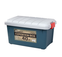 Ящик многофункциональный особопрочный СЛЕДОПЫТ Expedition Box, 40 л, 600х360х320 мм, зеленый/серый PF-EB-09