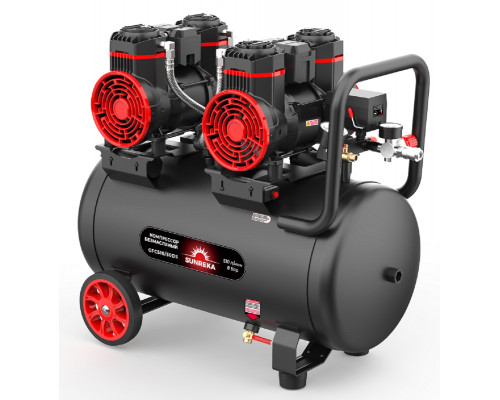 Компрессор поршневой безмасляный SUNREKA GFC510/50DS малошумный 216116