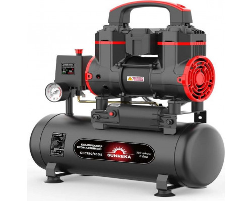Компрессор поршневой безмасляный SUNREKA GFC190/10DS малошумный 216111