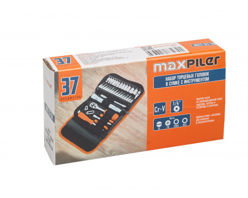 Набор торцевых головок в сумке с инструментом MAXPILER MXT-37-SB