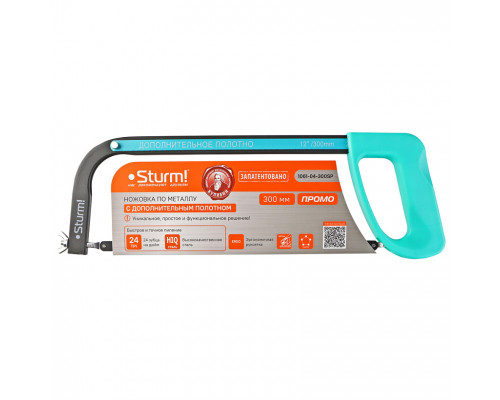 Ножовка по металлу с дополнительным полотном Sturm Кулибин 300мм 1061-04-300SP