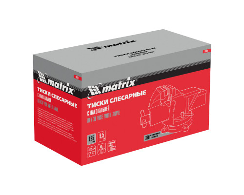 Тиски слесарные, 125 мм, поворотные, с наковальней Matrix 18601