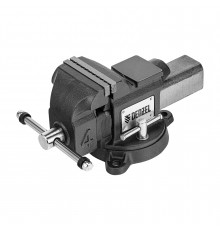 Тиски слесарные BVH-100, 100 мм, поворотные, стальная направляющая, с наковальней Denzel 18683