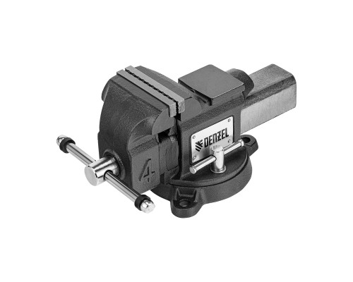 Тиски слесарные BVH-100, 100 мм, поворотные, стальная направляющая, с наковальней Denzel 18683