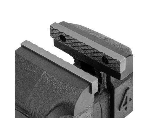 Тиски слесарные BVH-100, 100 мм, поворотные, стальная направляющая, с наковальней Denzel 18683