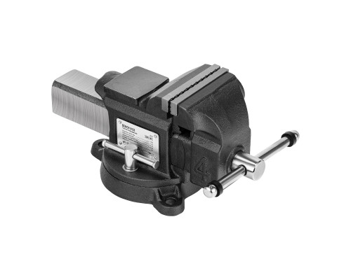 Тиски слесарные BVH-100, 100 мм, поворотные, стальная направляющая, с наковальней Denzel 18683