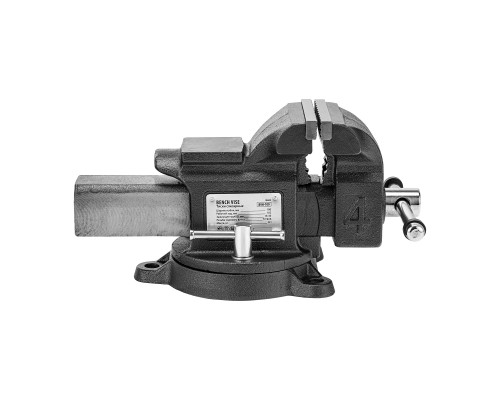 Тиски слесарные BVH-100, 100 мм, поворотные, стальная направляющая, с наковальней Denzel 18683