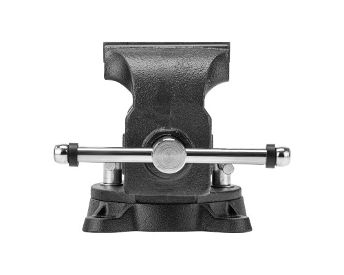 Тиски слесарные BVH-100, 100 мм, поворотные, стальная направляющая, с наковальней Denzel 18683