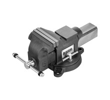 Тиски слесарные BVH-125, 125 мм, поворотные, стальная направляющая, с наковальней Denzel 18684