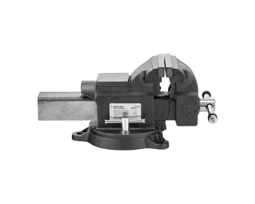 Тиски слесарные BVH-125, 125 мм, поворотные, стальная направляющая, с наковальней Denzel 18684