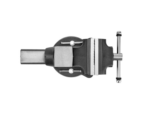 Тиски слесарные BVH-125, 125 мм, поворотные, стальная направляющая, с наковальней Denzel 18684