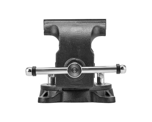 Тиски слесарные BVH-125, 125 мм, поворотные, стальная направляющая, с наковальней Denzel 18684