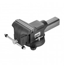 Тиски слесарные BVH-200, 200 мм, поворотные, стальная направляющая, с наковальней Denzel 18686