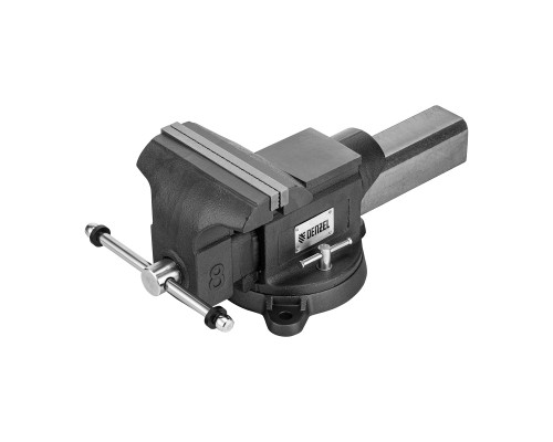 Тиски слесарные BVH-200, 200 мм, поворотные, стальная направляющая, с наковальней Denzel 18686