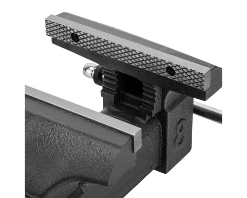 Тиски слесарные BVH-200, 200 мм, поворотные, стальная направляющая, с наковальней Denzel 18686