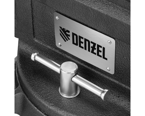 Тиски слесарные BVH-200, 200 мм, поворотные, стальная направляющая, с наковальней Denzel 18686