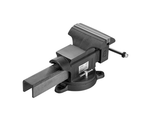 Тиски слесарные BVH-200, 200 мм, поворотные, стальная направляющая, с наковальней Denzel 18686