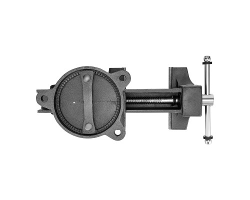 Тиски слесарные BVH-200, 200 мм, поворотные, стальная направляющая, с наковальней Denzel 18686