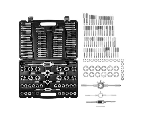 Набор метчиков и плашек ЕРМАК 110 предметов в пластиковом кейсе 637-004