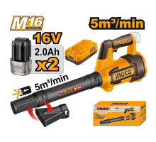 Аккумуляторная воздуходувка INGCO INDUSTRIAL 16 В 2x2 Ач CABLI168082
