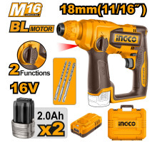 Аккумуляторный бесщёточный перфоратор INGCO INDUSTRIAL 16 В CRHLI16168