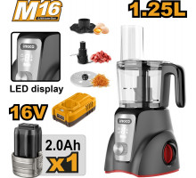 Аккумуляторный кухонный комбайн 16 В, 1,25 л INGCO CFP027K