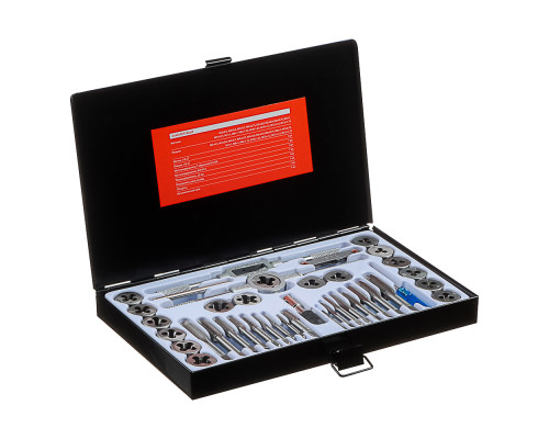 Набор метчиков и плашек ЕРМАК 40 предметов в металлическом кейсе 637-005