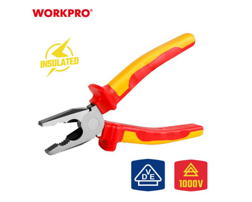 Плоскогубцы диэлектрические WORKPRO 180 мм (до 1000 В) WP342002