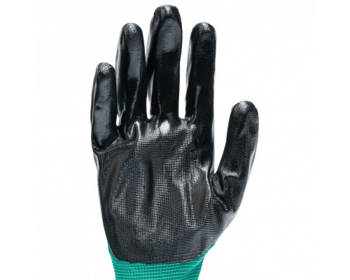 Перчатки полиэфирные с чёрным нитрильным покрытием, размер 9, 13 класс вязки Palisad 678655