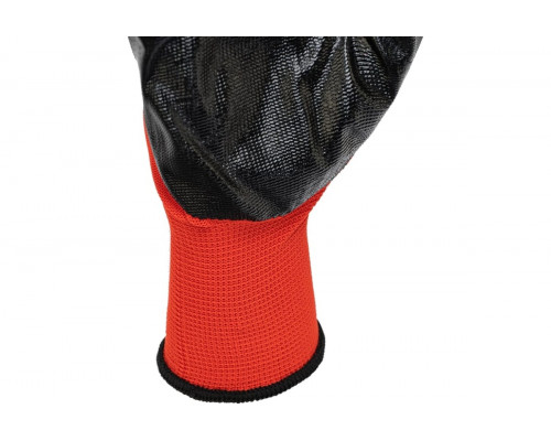 Перчатки полиэфирные с чёрным нитрильным покрытием, размер 9, 13 класс вязки Stels  678705
