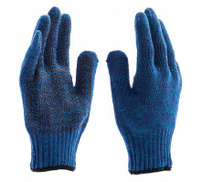 Перчатки трикотажные усиленные, гелевое ПВХ-покрытие, 7 класс, синие СИБРТЕХ 68183