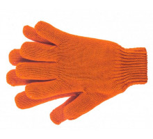 Перчатки трикотажные, акрил, двойные, оранжевый, двойная манжета Сибртех 68689
