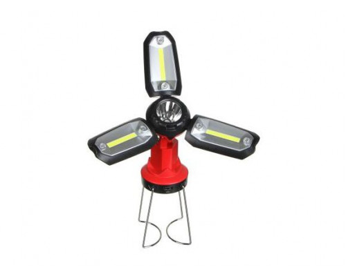 Фонарь-светильник ЕРМАК, 1 LED, 3 COB 800 мАч, 15х8.5х8.5 см, 6 реж, пластик 225-001