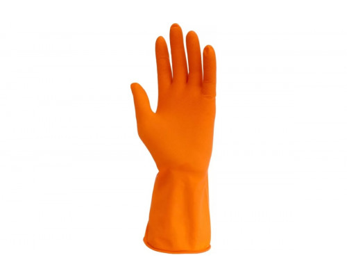Резиновые перчатки для уборки VETTA оранжевые, S 447-034