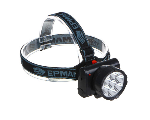 Фонарик налобный аккумуляторный ЕРМАК 7 ярких LED, шнур 220 В, 8х7 см 328-048