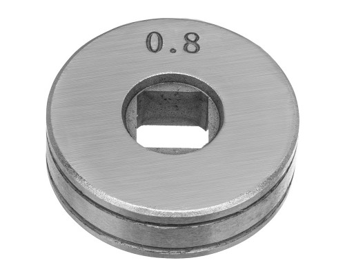 Подающий ролик, V профиль под стальную проволоку 0,8-1 мм, посадка квадрат, 2 шт DENZEL 93651