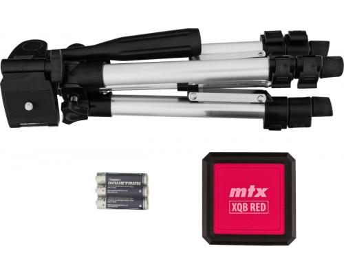 Лазерный уровень MTX XQB RED Pro SET, 10 м, красный луч, батарейки, штатив 350185