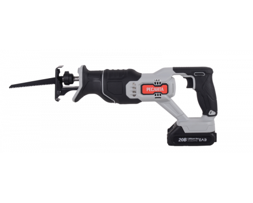 Сабельная пила аккумуляторная Ресанта АСП-20Li (в комплекте 1 АКБ и ЗУ) ЕА+ 75/25/2