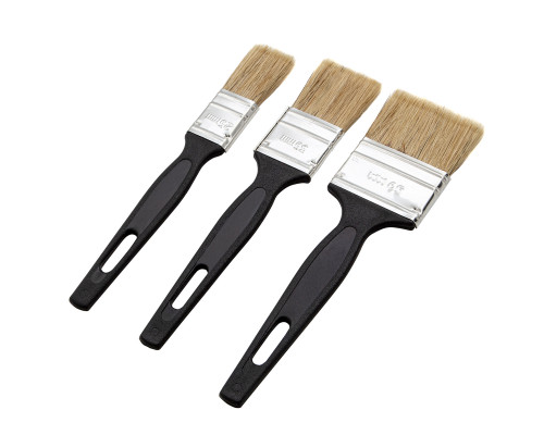 Набор флейцевых кистей СИБРТЕХ 3шт., натуральная щетина, пластиковая ручка 82507