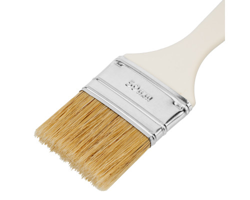 Кисть флейцевая 50х8, натуральная щетина, пластиковая ручка, 10 шт Сибртех 82580