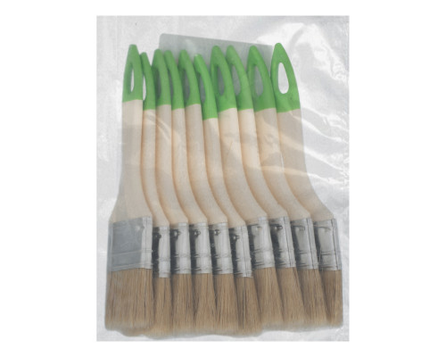 Кисть флейцевая 50х8, натуральная щетина, пластиковая ручка, 10 шт Сибртех 82580