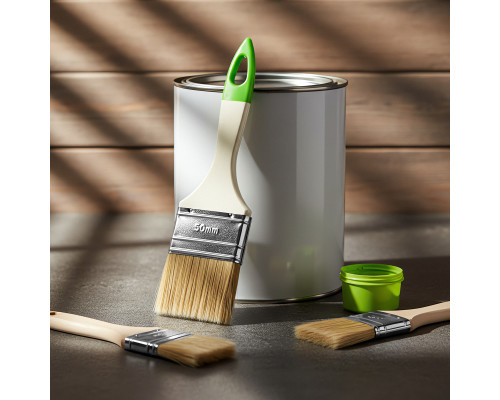 Кисть флейцевая 50х8, натуральная щетина, пластиковая ручка, 10 шт Сибртех 82580