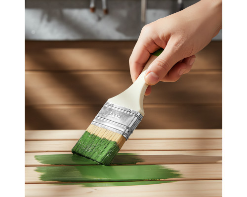 Кисть флейцевая 50х8, натуральная щетина, пластиковая ручка, 10 шт Сибртех 82580