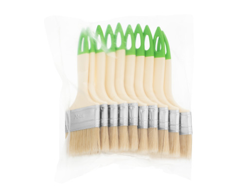 Кисть флейцевая СИБРТЕХ 70х8 мм, натуральная щетина, пластиковая ручка, 10 шт 82581